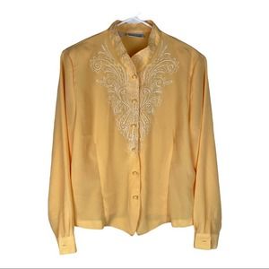 Vintage Christie & Jill embroidered detail blouse size 12